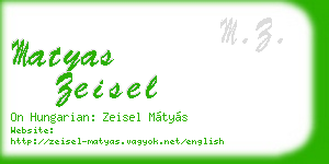 matyas zeisel business card