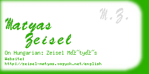 matyas zeisel business card